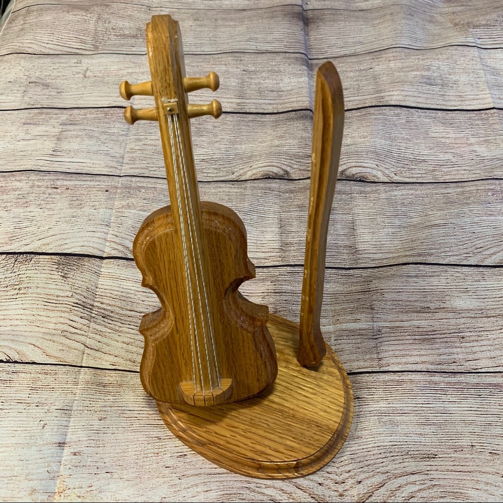 Handmade Wooden Violin Decor